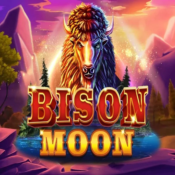 Bison Moon slot logo by Northern Lights Gaming at Hitnspin Casino
